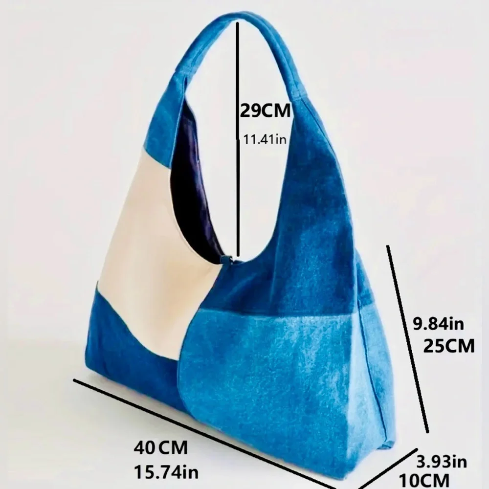 Stylish Blue and Cream HOBO Women's Bag